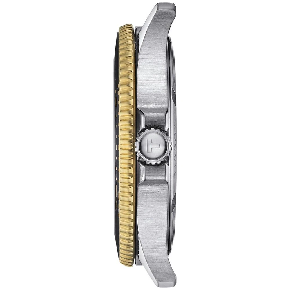 商品Tissot|Men's Swiss Seastar 1000 Two-Tone Stainless Steel Bracelet Watch 40mm,价格¥3728,第2张图片详细描述