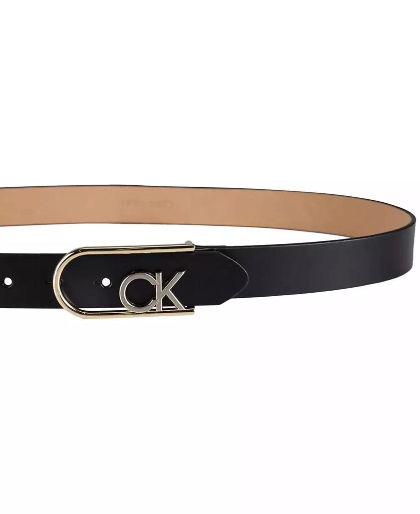 商品Calvin Klein|Two-Tone Monogram Buckle Leather Belt,价格¥169,第3张图片详细描述