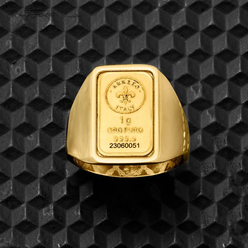 商品Ross-Simons|Italian 24kt Gold Fleur-De-Lis 1-Gram Ingot Signet Ring With 14kt Yellow Gold Band,价格¥7222,第4张图片详细描述