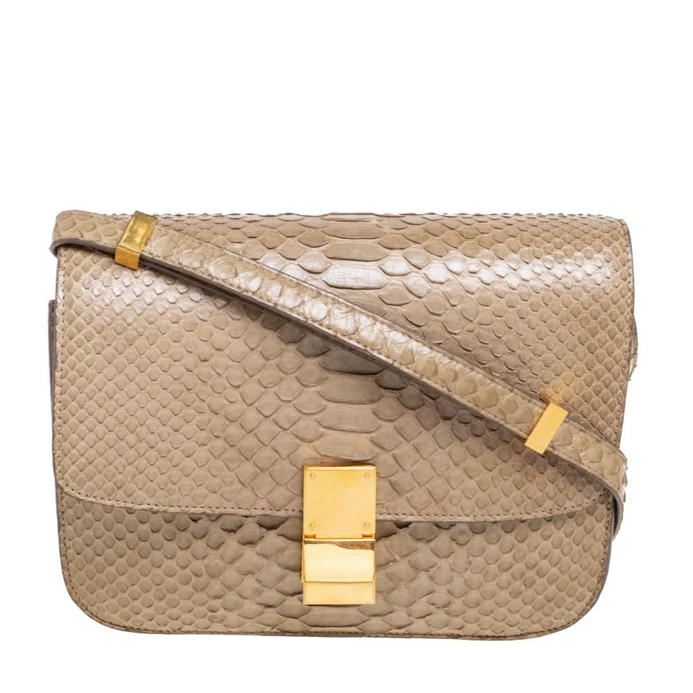 商品[二手商品] Celine|Celine Grey Python Medium Classic Box Shoulder Bag,价格¥6727,第1张图片