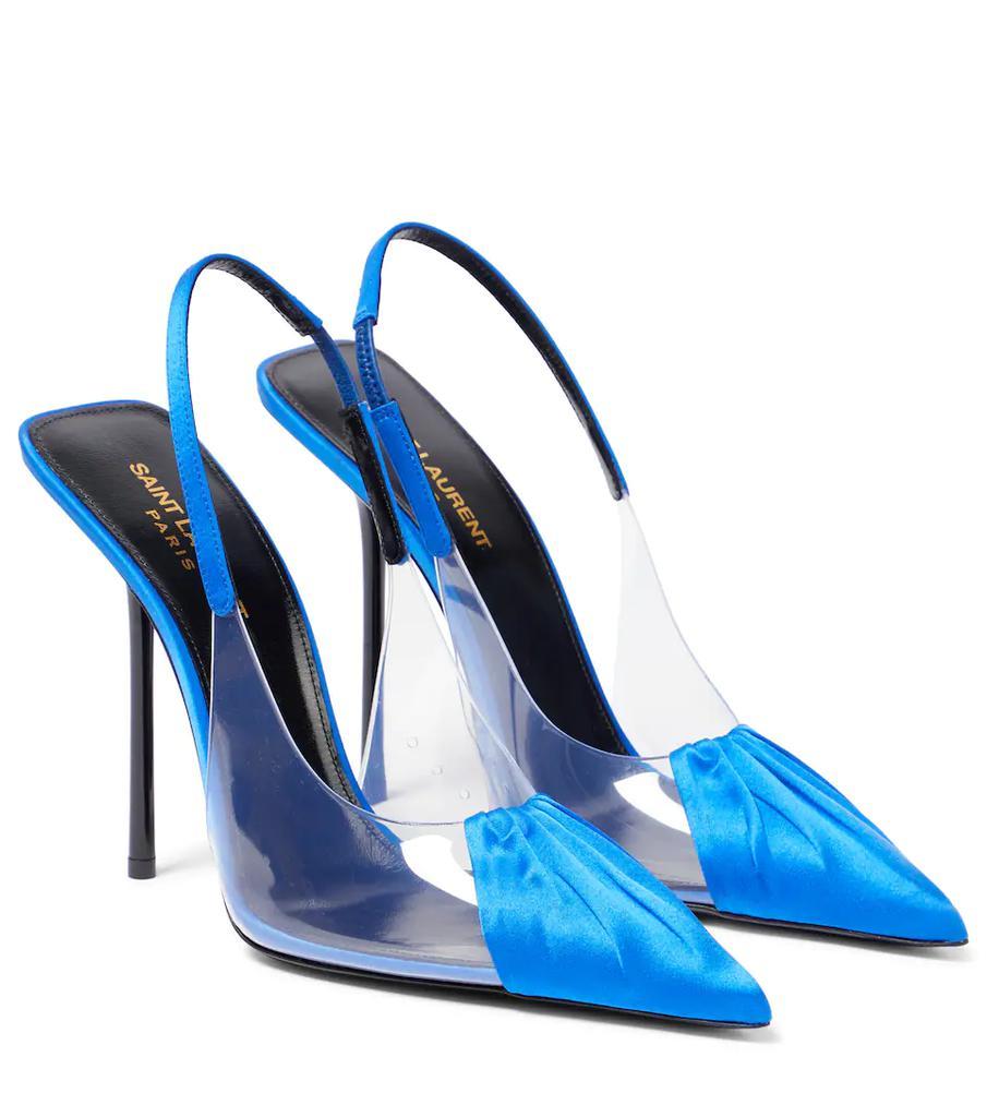 商品Yves Saint Laurent|Chica PVC材质与缎布露跟高跟鞋,价格¥10073,第1张图片