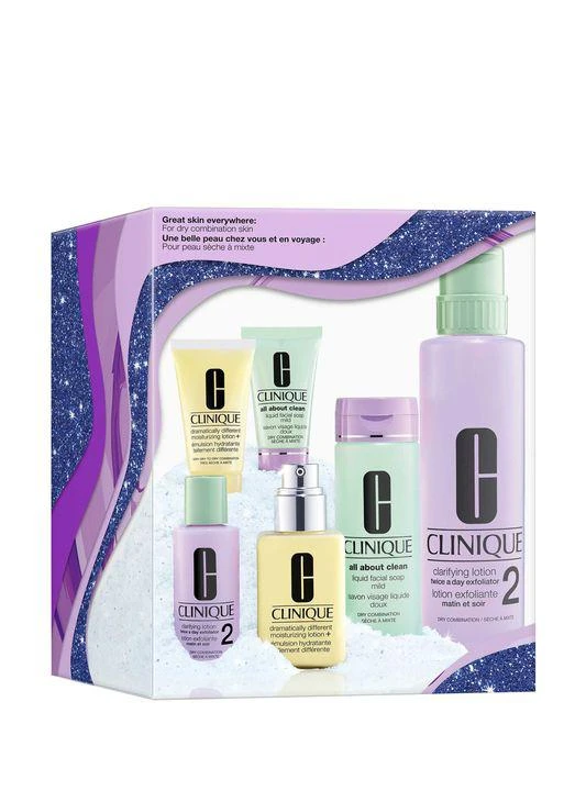 商品Clinique|Coffret Basic 3 Temps - Coffret Soin Visage - Peaux Sèches à Mixtes,价格¥1051,第1张图片