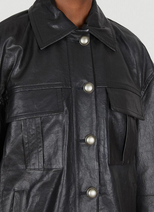 Beta Leather Jacket in Black商品第5张图片规格展示