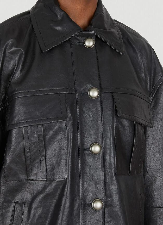 商品Max Mara|Beta Leather Jacket in Black,价格¥4417,第5张图片详细描述