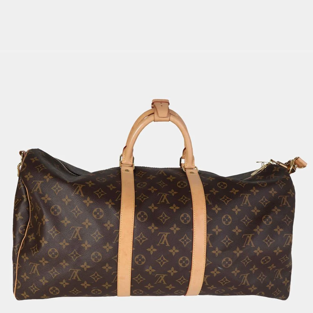 商品[二手商品] Louis Vuitton|Louis Vuitton Brown Monogram Canvas Keepall Bandouliere 55 Duffel Bag,价格¥17297,第1张图片