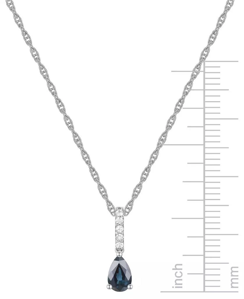 商品Macy's|Sapphire (1/2 ct. t.w.) & Diamond (1/20 ct. t.w.) Linear Pendant 18" Necklace in 14k White Gold (Also Available in Ruby & Emerald),价格¥2773,第4张图片详细描述
