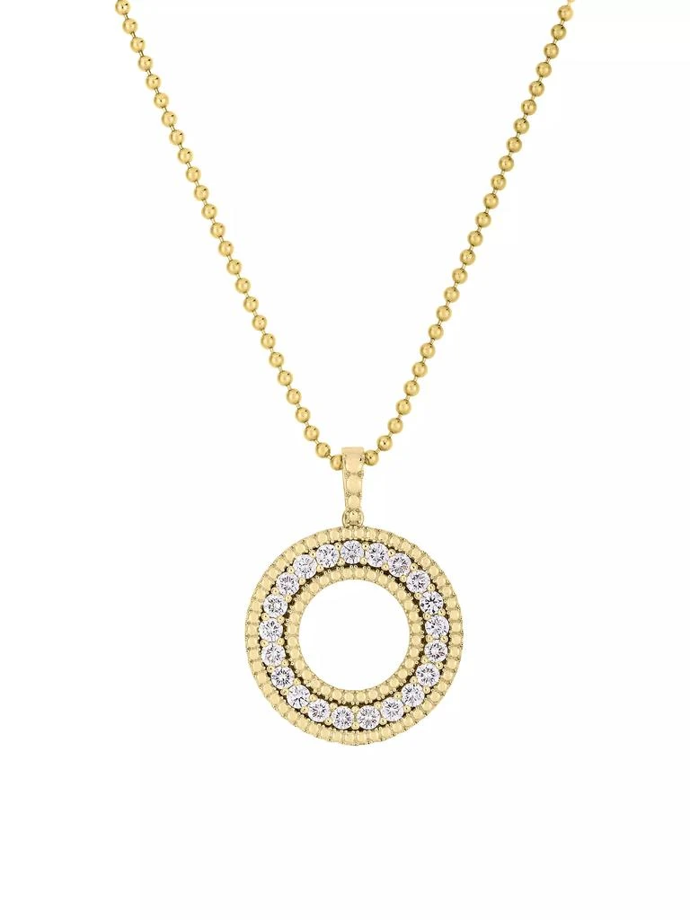 商品Roberto Coin|Siena 18K Gold & Diamond Open Circle Large Pendant Necklace,价格¥58383,第1张图片