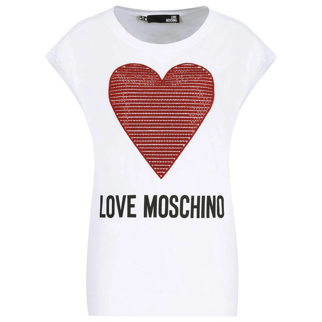 商品Moschino|Love Moschino heart embossed stitching logo  Tops & T-Shirt,价格¥776,第5张图片详细描述