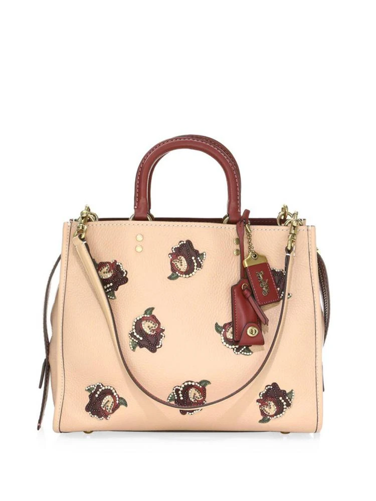 商品Coach|Rose Appliqué Leather Satchel,价格¥2674,第1张图片