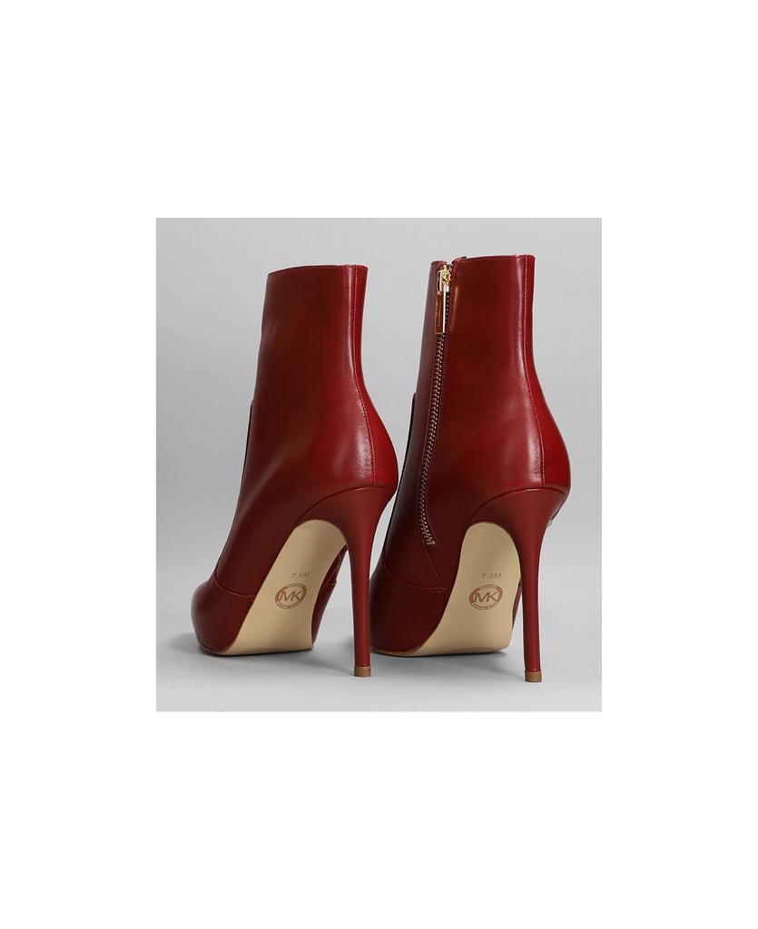 商品Michael Kors|Rue High Heels Ankle Boots In Bordeaux Leather,价格¥1920,第6张图片详细描述