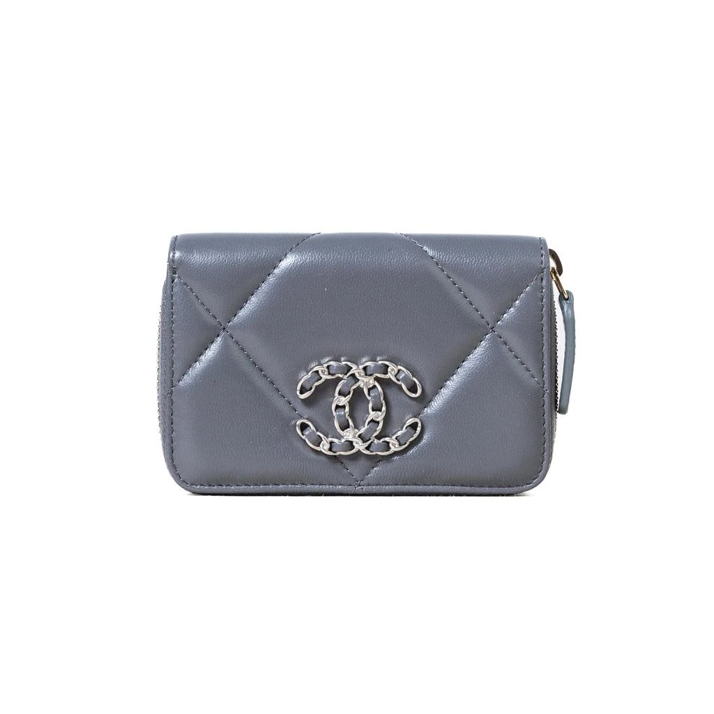商品Chanel|Chanel 19 Sliver Hardware Zipped Coin Purse Dark Grey,价格¥7049,第1张图片