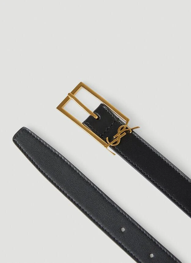 商品Yves Saint Laurent|Monogram Buckle Belt in Black,价格¥3194,第3张图片详细描述