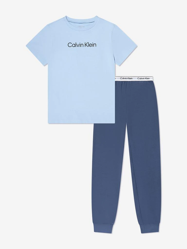 商品Calvin Klein|Calvin Klein Boys Logo Pyjama Set in Blue,价格¥512,第1张图片