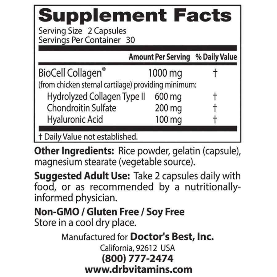 商品Doctor's Best|Hyaluronic Acid with Chondroitin Sulfate,价格¥112,第3张图片详细描述