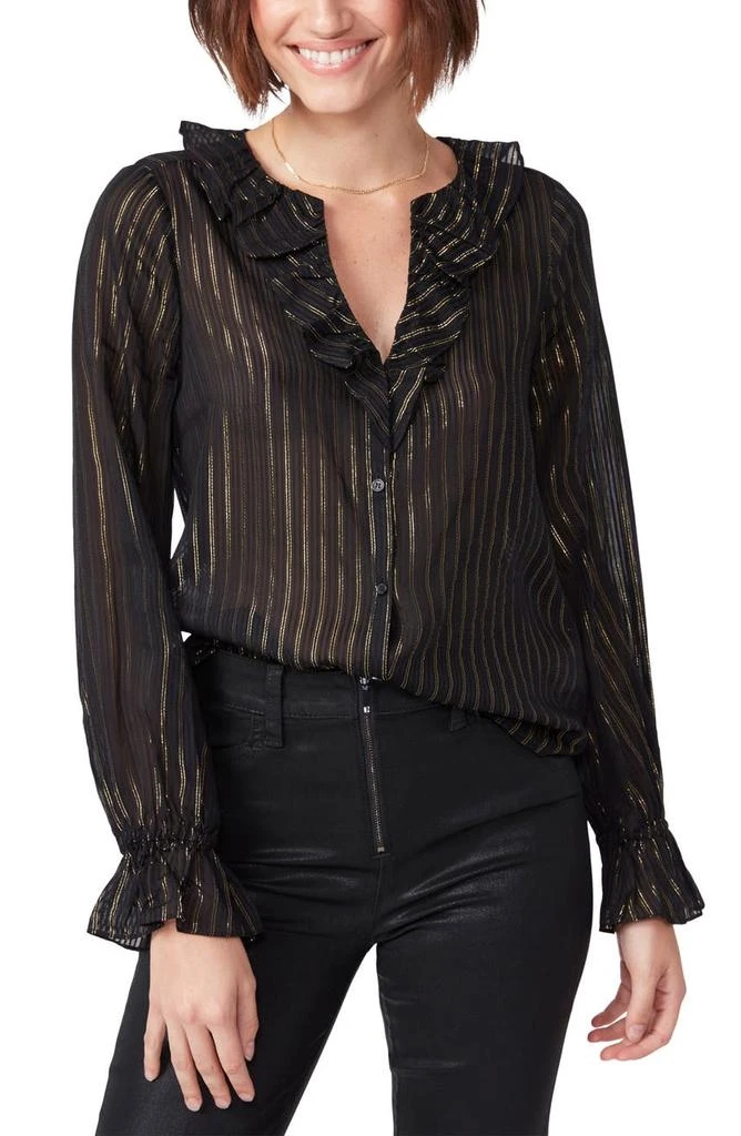 商品Paige|Stefania Metallic Stripe Blouse,价格¥369,第1张图片