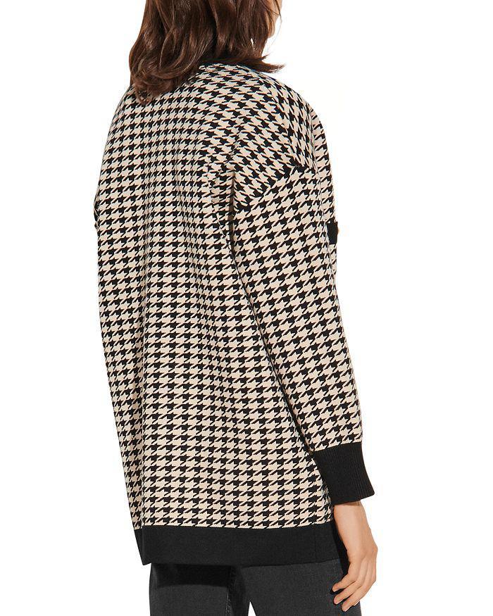 商品Sandro|Dane Oversized Houndstooth Cardigan,价格¥2746,第4张图片详细描述