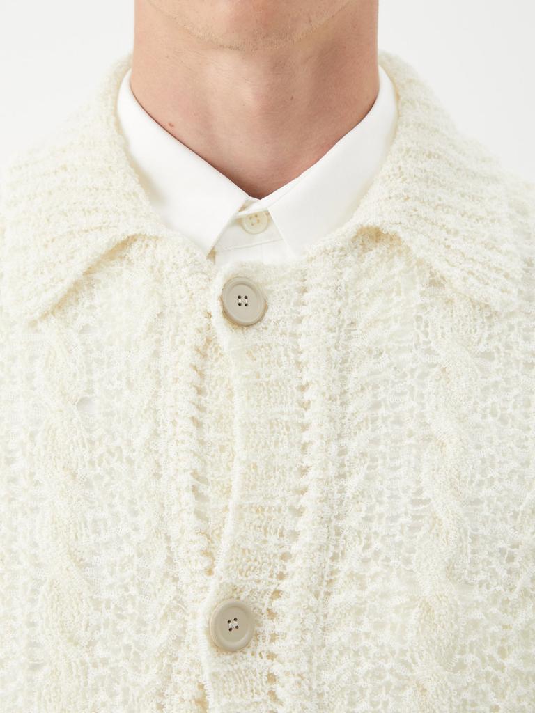 Big cable-knit merino-blend cardigan商品第3张图片规格展示