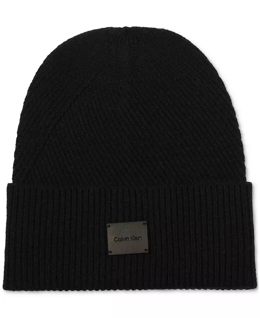 商品Calvin Klein|Men's Side Transfer Cuff Beanie,价格¥182,第2张图片详细描述