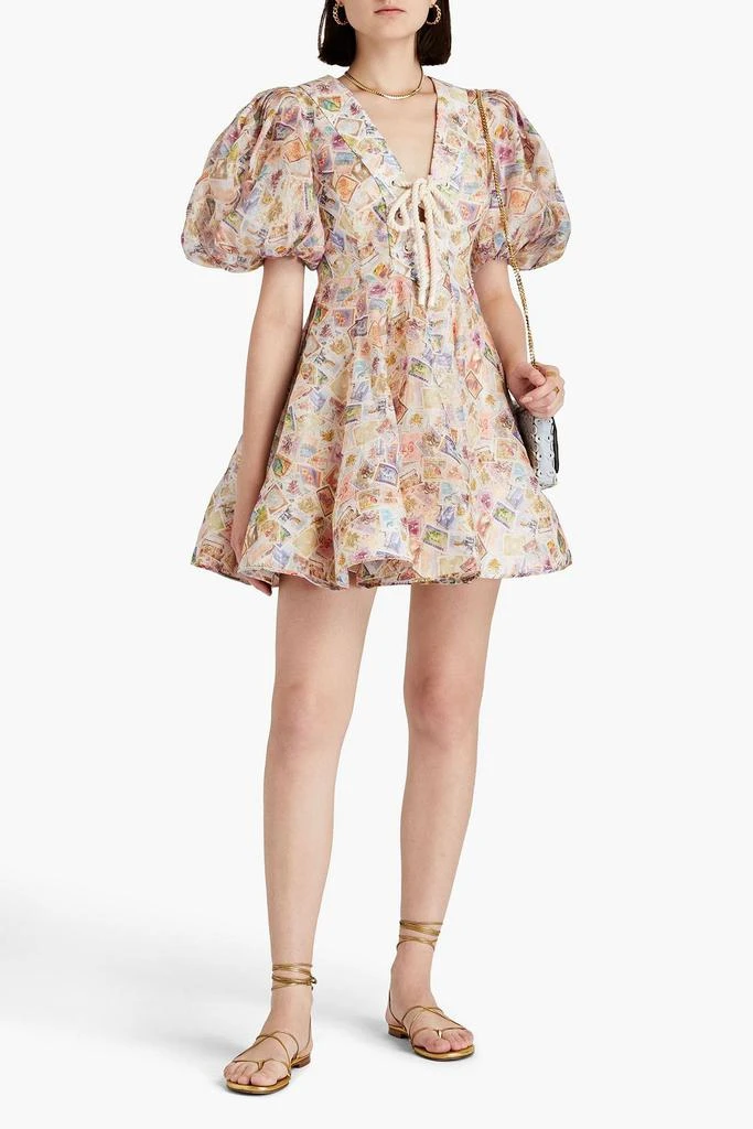 商品Zimmermann|Flared printed linen and silk-blend mini dress,价格¥4802,第2张图片详细描述