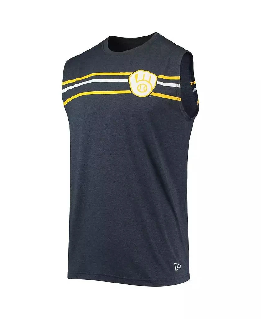 商品New Era|Men's Heathered Navy Milwaukee Brewers Muscle Tank Top,价格¥264,第2张图片详细描述