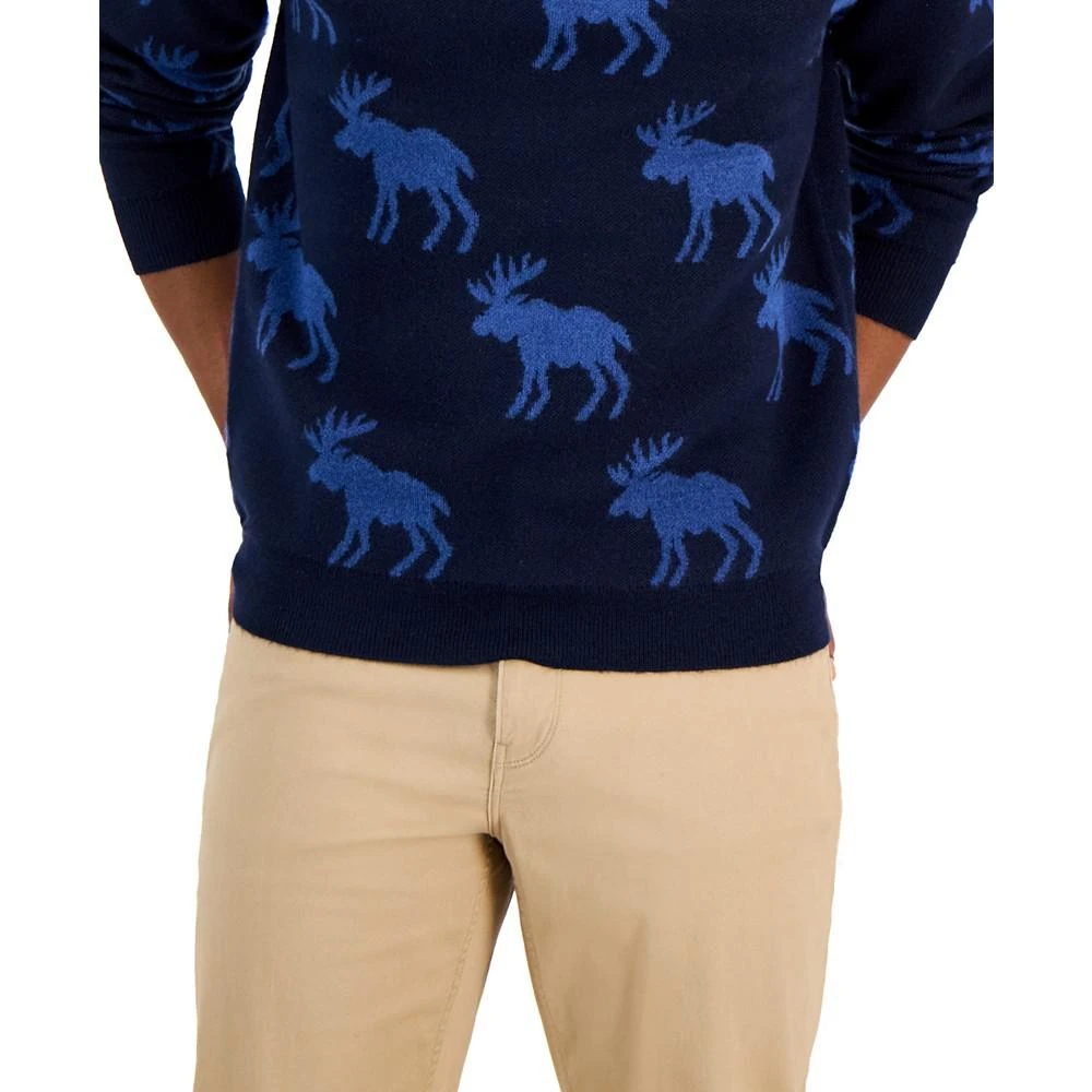 商品Club Room|Men's Moose-Print Sweater, Created for Macy's,价格¥196,第3张图片详细描述