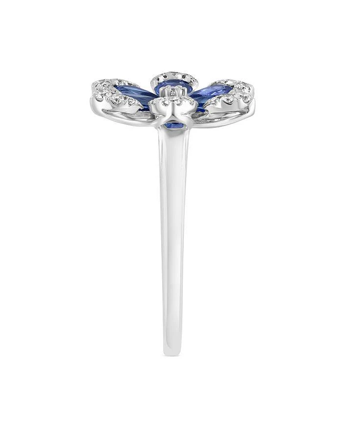 商品Bloomingdale's|Blue Sapphire & Diamond Flower Ring in 14K White Gold,价格¥22050,第2张图片详细描述