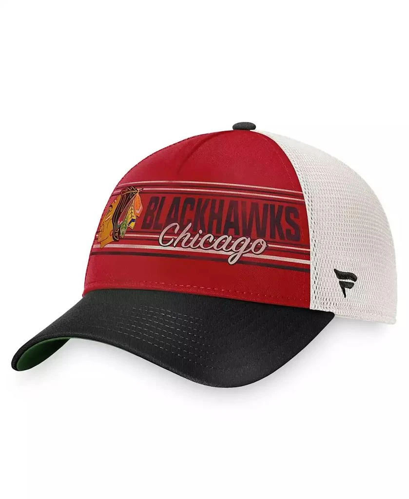 商品Fanatics|Men's Red, Black Chicago Blackhawks True Classic Retro Trucker Snapback Hat,价格¥182,第1张图片