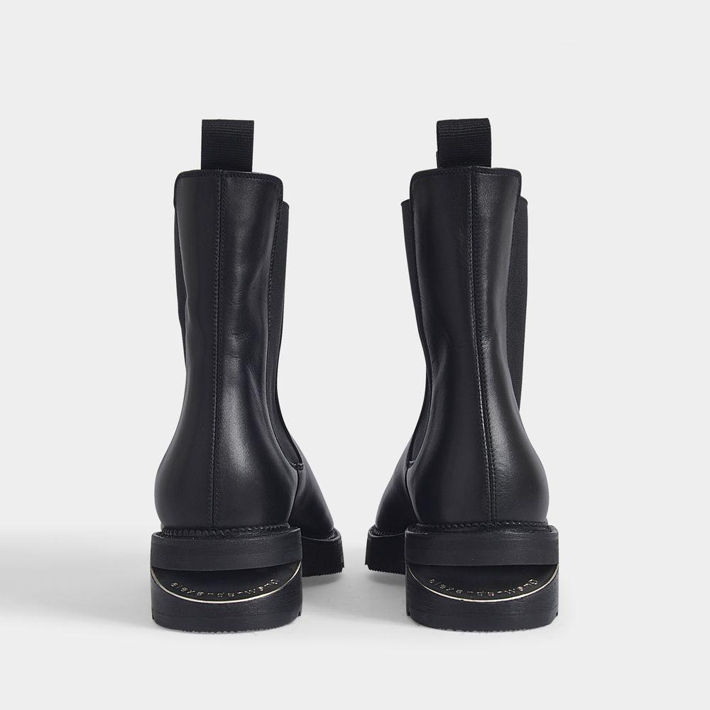 Low-Heeled Andie Cut-Out Boots in Black Box Calf Leather商品第4张图片规格展示