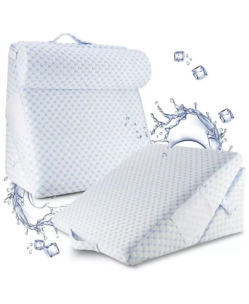 商品Clara Clark|Supportive Cooling Gel Memory Foam Triangle Bed Wedge Pillow - Adjustable Hight,价格¥476,第1张图片