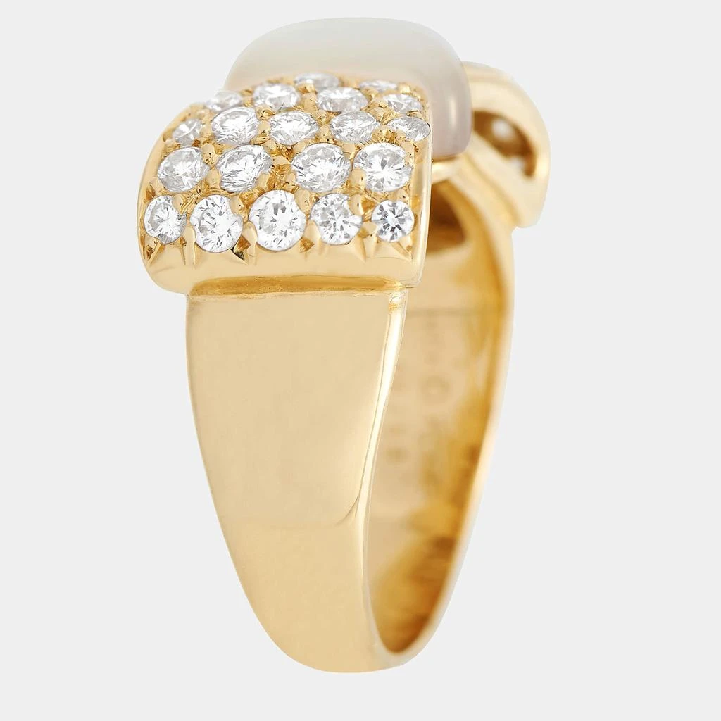 商品[二手商品] Van Cleef & Arpels|Van Cleef  Arpels 18K Yellow Gold 0.75ct Diamond and Mother of Pearl Bow Ring,价格¥37788,第2张图片详细描述