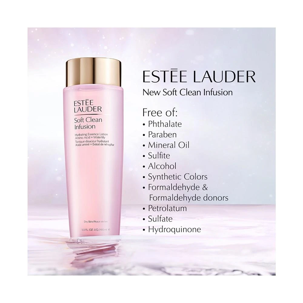 商品Estée Lauder|Soft Clean Infusion Hydrating Essence Lotion With Amino Acid & Waterlily, 13.5 oz.,价格¥338,第5张图片详细描述