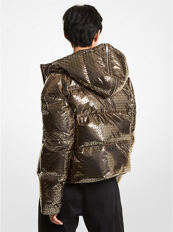 商品Michael Kors|Metallic Logo Ciré Reversible Puffer Jacket,价格¥2610,第4张图片详细描述