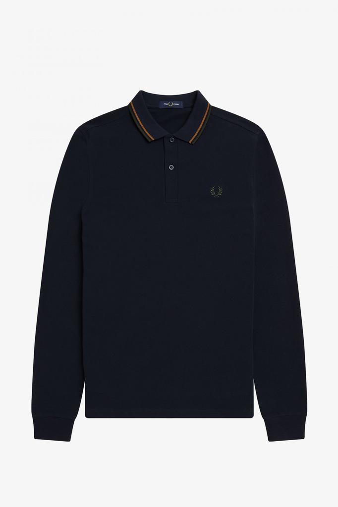 Fred Perry M3636 Long Sleeve Polo Navy商品第1张图片规格展示