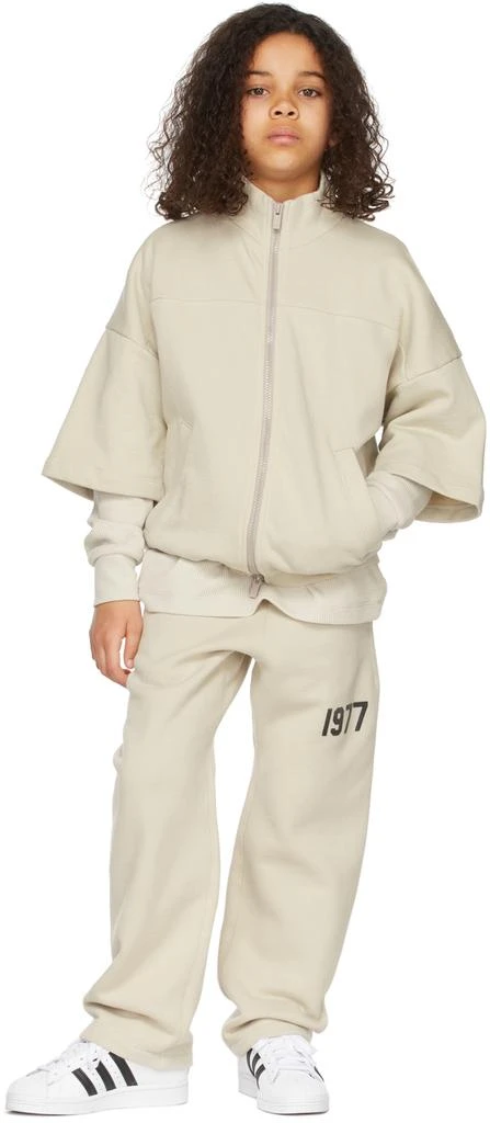 商品Essentials|Kids Beige Full Zip Half Sleeve Jacket,价格¥512,第1张图片