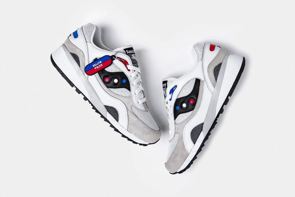 商品Saucony|Saucony x Extra Butter Shadow 6000 "White Rabbit" - White/Black/Red,价格¥691,第2张图片详细描述