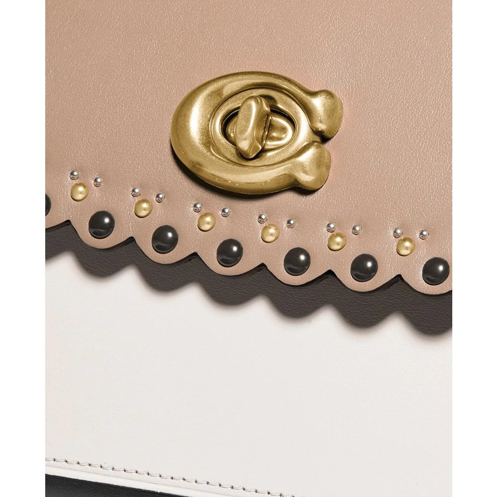 Parker Scalloped Colorblocked Leather Shoulder Bag 商品
