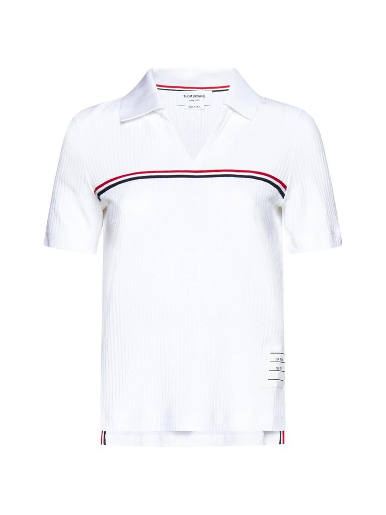 商品Thom Browne|Thom Browne RWB Stripe Detailed Polo Shirt,价格¥3572,第1张图片