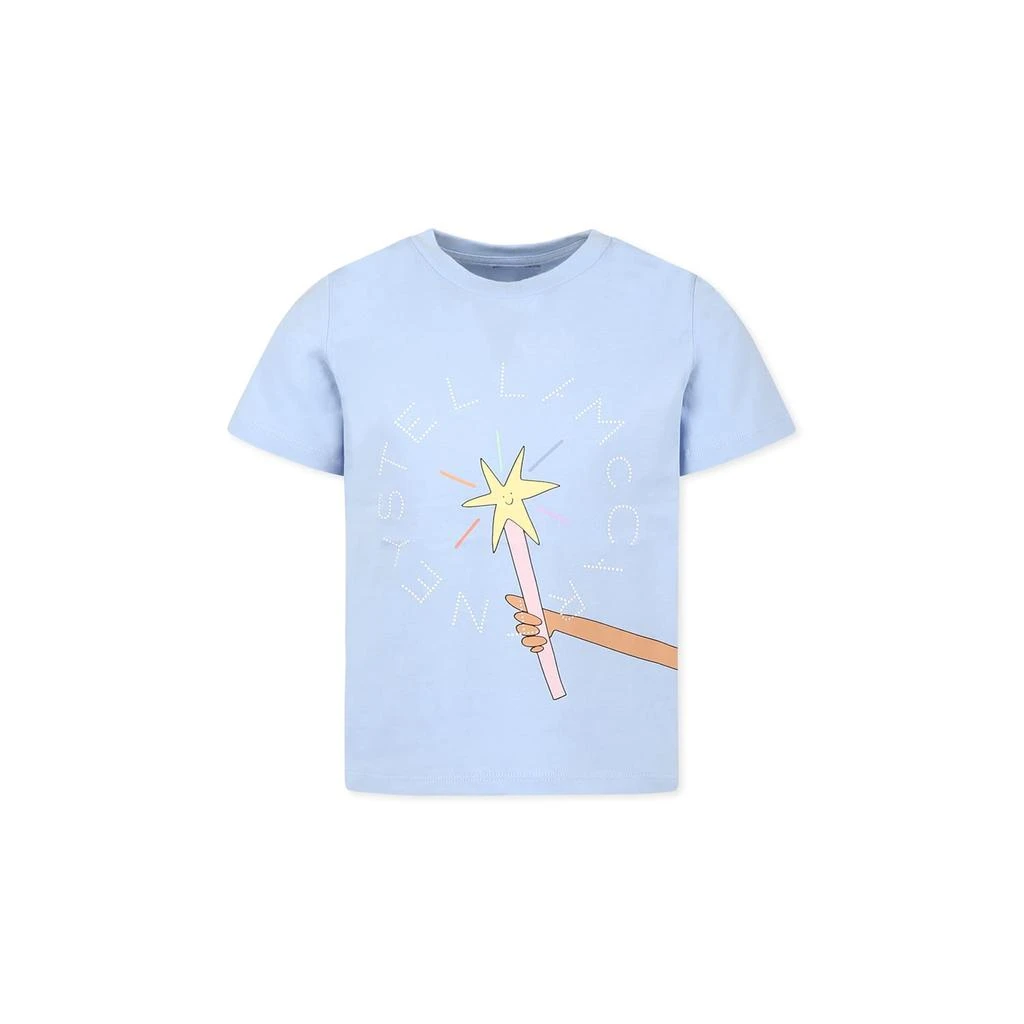 商品Stella McCartney|Light Blue T-shirt For Girl With Magic Wand,价格¥898,第1张图片