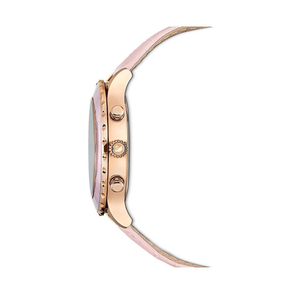 商品Swarovski|Octea Lux Chrono Pink Leather Strap Watch, 38.1mm,价格¥3182,第6张图片详细描述