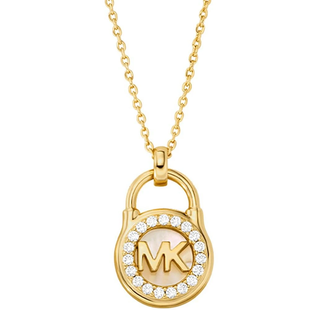 商品Michael Kors|Sterling Silver Mother of Pearl Lock Pendant Necklace,价格¥786,第1张图片