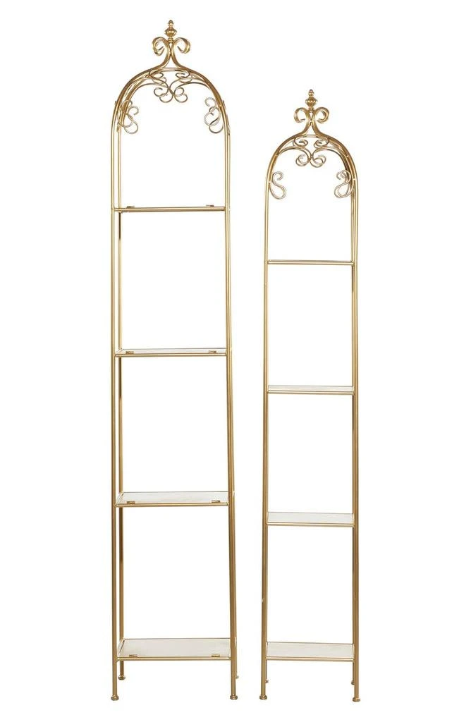 商品VIVIAN LUNE HOME|Goldtone Metal Contemporary Shelving Unit - Set of 2,价格¥2696,第1张图片