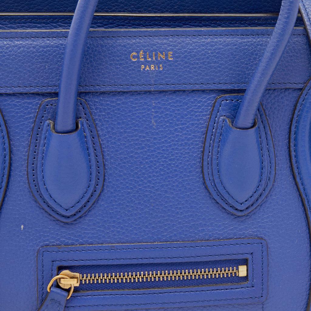 Celine Blue Leather Nano Luggage Tote商品第5张图片规格展示