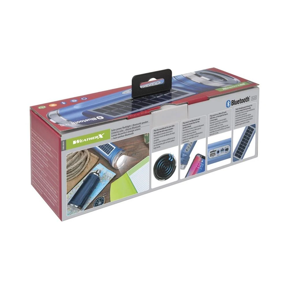 Flashlight with Solar Power and Bluetooth Speaker, XFBR70BU 商品