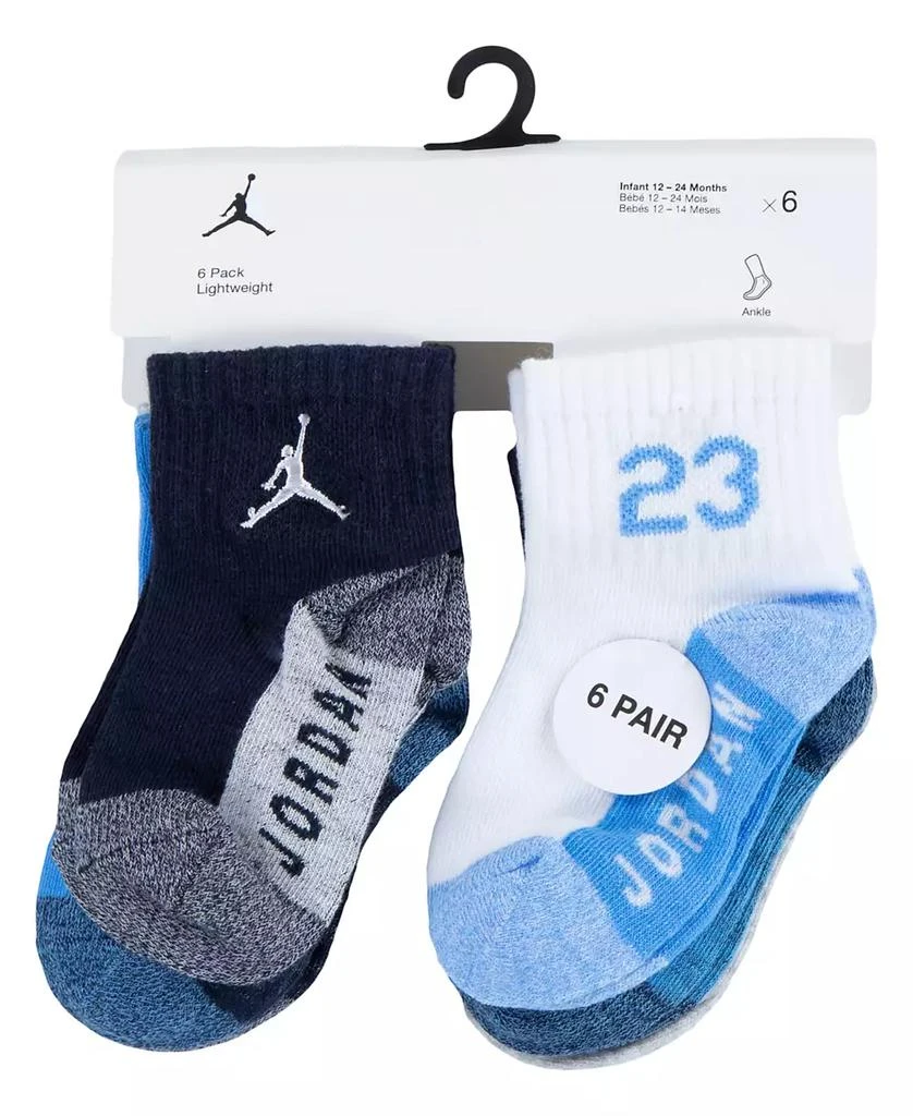 商品Jordan|Baby and Toddler Boys Core Jumpman Ankle Socks, Pack of 6,价格¥118,第5张图片详细描述