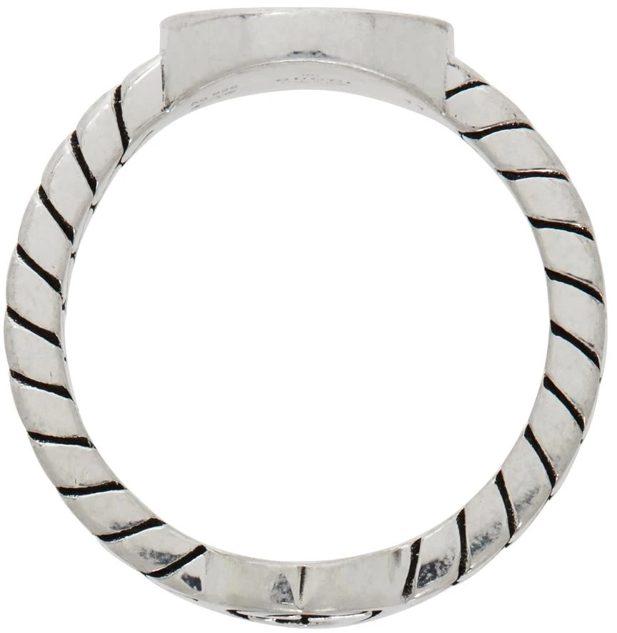商品Gucci|Silver & Black Small Interlocking G Ring,价格¥2268,第2张图片详细描述