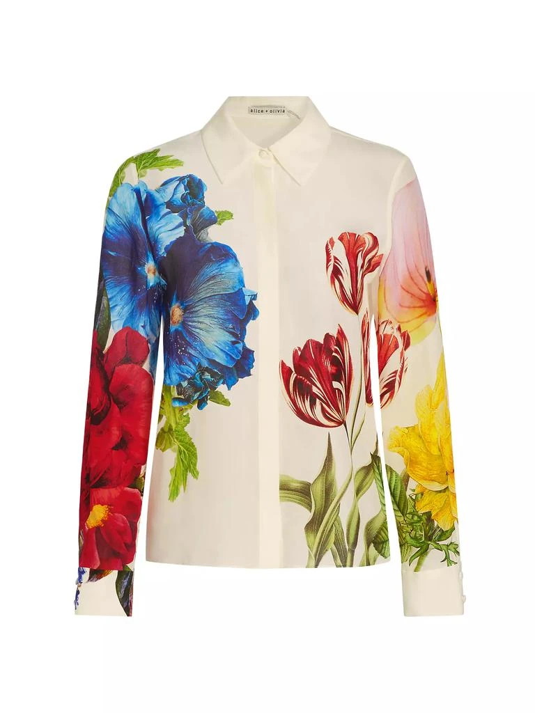 商品Alice + Olivia|Willa Floral Silk Blouse,价格¥1593,第1张图片