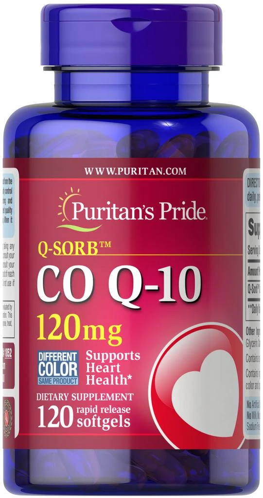 商品Puritan's Pride|辅酶Q10胶囊 心脏保健 120mg 120粒/瓶,价格¥309-¥618,第1张图片