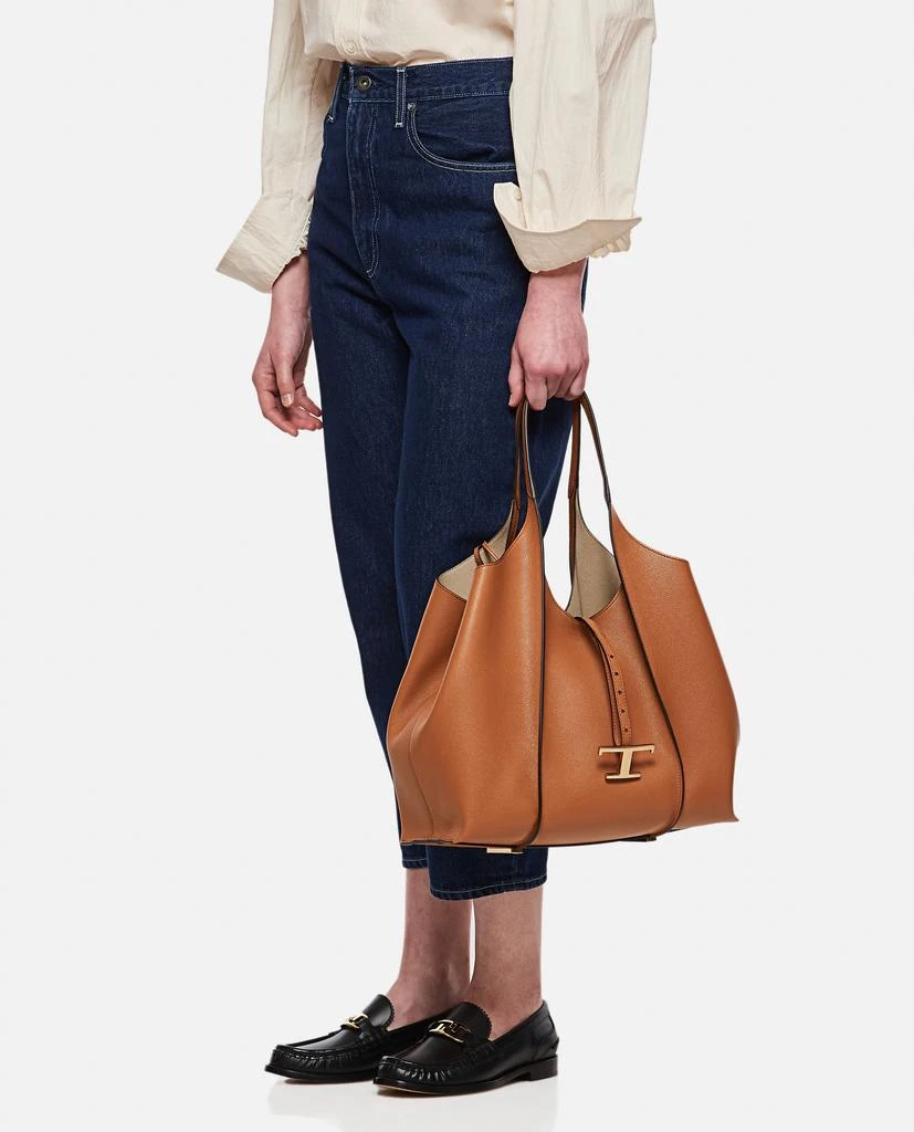 商品Tod's|Tod's T TIMELESS SMALL LEATHER SHOPPING BAG size One Size,价格¥12271,第2张图片详细描述