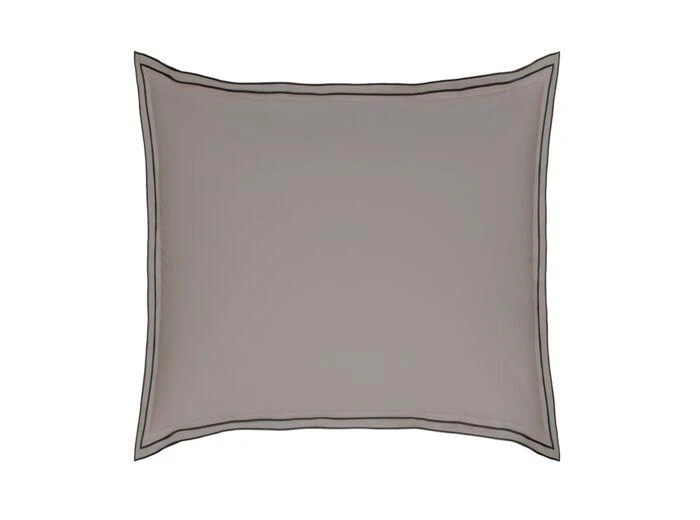 商品drouault|TAIE D'OREILLER | Pure White Percale Lavée - Cocoa - Finition Black,价格¥273,第1张图片