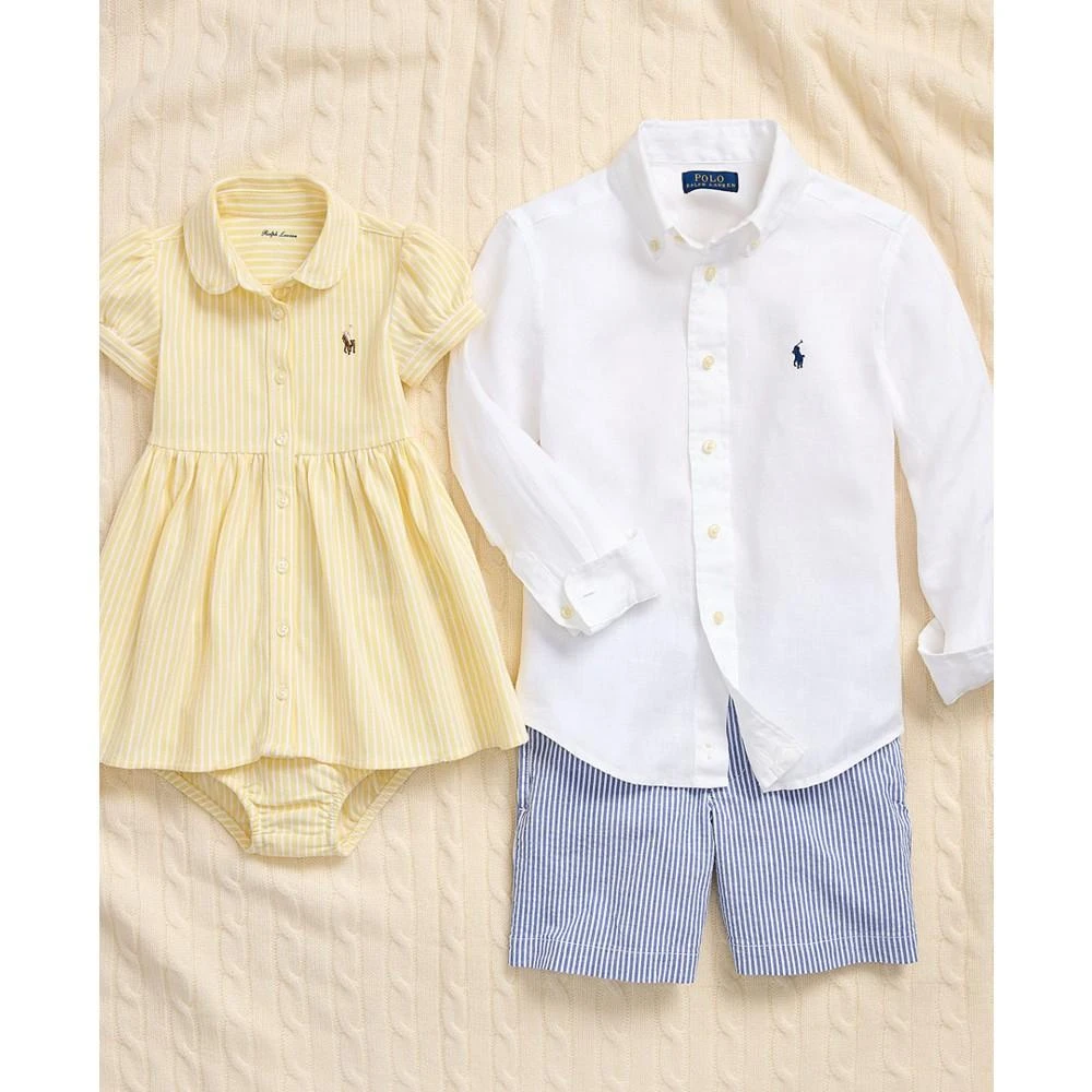 商品Ralph Lauren|Baby Girls Striped Knit Oxford Shirtdress,价格¥150,第3张图片详细描述